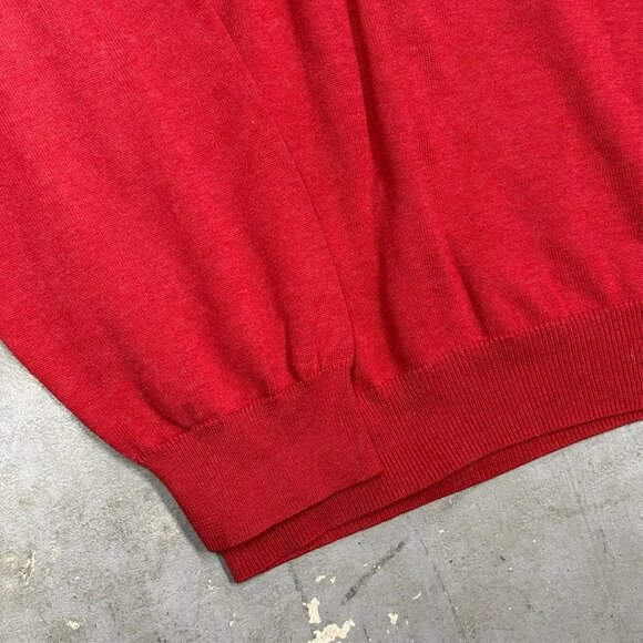 Brooks Brothers 346 100% Supima Cotton V-Neck Knit Sweater Red XXL - Picture 4 of 7